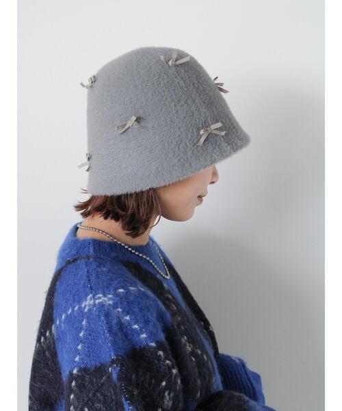 ehka sopo（エヘカソポ）の「シャギーリボンバケットハット（ハット・レディース・グレー/ブラック/キナリ・F）」の12枚目の写真