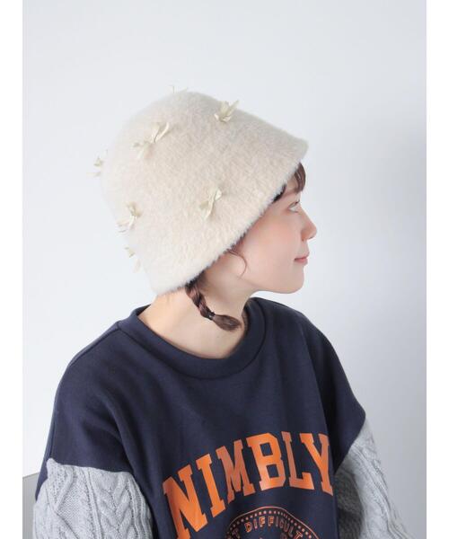 ehka sopo（エヘカソポ）の「シャギーリボンバケットハット（ハット・レディース・グレー/ブラック/キナリ・F）」の6枚目の写真