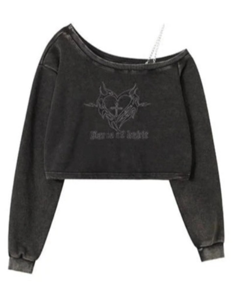 tシャツ ワンショルダーフロントデザインロングTシャツ レディース メンズ セール】ワンショルダーフロントデザインロングTシャツ（Tシャツ