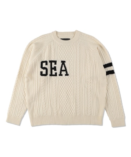 WIND AND SEA（ウィンダンシー）の「A HOOP CABLE PULLOVER（ニット/セーター・メンズ・ホワイト/グリーン/ブラック・LARGE/X-LARGE/MEDIUM）」の7枚目の写真