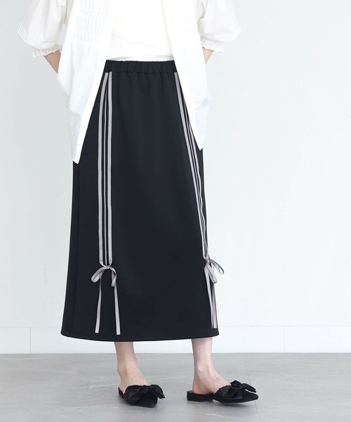 somari imagination（ソマリ イマジネーション）の「『リボンジャージスカート』（スカート・レディース・ブルー/ブラック・2/1）」の2枚目の写真