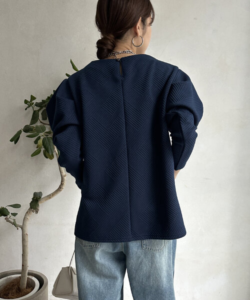 DouDou（ドゥドゥ）の「【WEB限定】パワショルトップス（Tシャツ/カットソー・レディース・ネイビー/ブラック/アイボリー・FREE）」の14枚目の写真