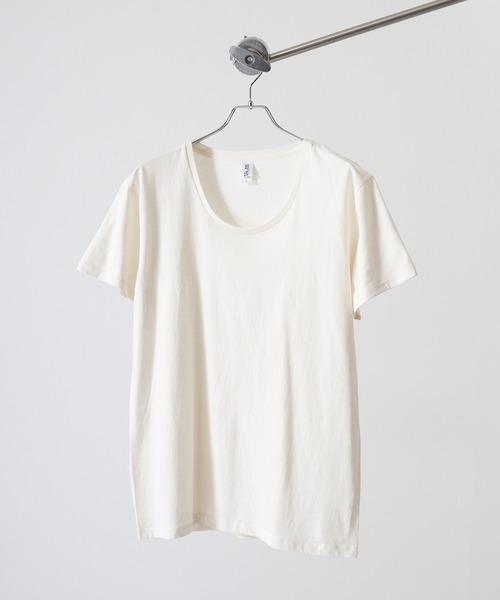 TRUSS（トラス）の「TRUSS ｽﾘﾑﾌｨｯﾄUﾈｯｸTｼｬﾂ（Tシャツ/カットソー・メンズ・ブラック/ホワイト/ピンク/ヘザーグレー/オフホワイト/スカイブルー/イエロー/ネイビー・S/L/XL/M/XS）」の2枚目の写真