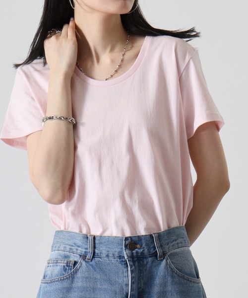 TRUSS（トラス）の「TRUSS ｽﾘﾑﾌｨｯﾄUﾈｯｸTｼｬﾂ（Tシャツ/カットソー・メンズ・ブラック/ホワイト/ピンク/ヘザーグレー/オフホワイト/スカイブルー/イエロー/ネイビー・S/L/XL/M/XS）」の17枚目の写真