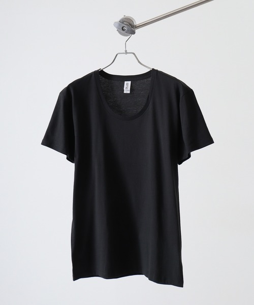 TRUSS（トラス）の「TRUSS ｽﾘﾑﾌｨｯﾄUﾈｯｸTｼｬﾂ（Tシャツ/カットソー・メンズ・ブラック/ホワイト/ピンク/ヘザーグレー/オフホワイト/スカイブルー/イエロー/ネイビー・S/L/XL/M/XS）」の21枚目の写真