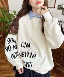 裏毛オーバーサイズロゴ刺繍スウェットプルオーバー