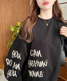裏毛オーバーサイズロゴ刺繍スウェットプルオーバー