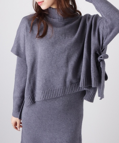 Lace Ladies(レースレディース)の「【2点セット】 サイド リボン トップス付き ワンピース アンサンブル(ワンピース・レディース・ブラック/グレー/ベージュ・FREE/S)」の11枚目の写真