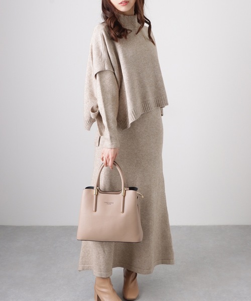 Lace Ladies(レースレディース)の「【2点セット】 サイド リボン トップス付き ワンピース アンサンブル(ワンピース・レディース・ブラック/グレー/ベージュ・FREE/S)」の15枚目の写真