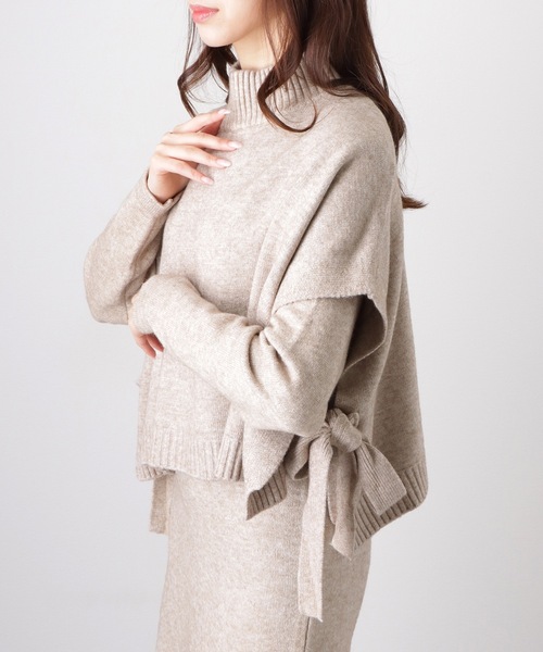 Lace Ladies(レースレディース)の「【2点セット】 サイド リボン トップス付き ワンピース アンサンブル(ワンピース・レディース・ブラック/グレー/ベージュ・FREE/S)」の18枚目の写真