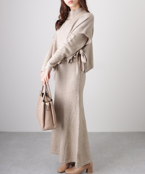 Lace Ladies(レースレディース)の「【2点セット】 サイド リボン トップス付き ワンピース アンサンブル(ワンピース・レディース・ブラック/グレー/ベージュ・FREE/S)」の19枚目の写真