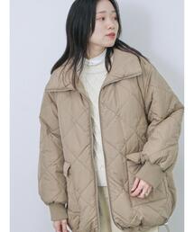 Samansa Mos2 blue | リバーシブルドロスト中綿コート(その他アウター)