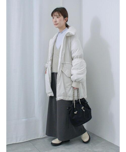 Samansa Mos2 blue（サマンサモスモスブルー）の「リバーシブルドロスト中綿コート（その他アウター・レディース・ブラック/モカ/オフホワイト・F）」の9枚目の写真