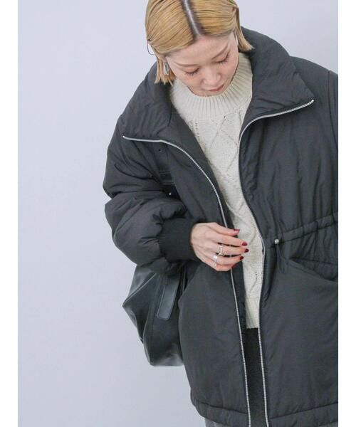 Samansa Mos2 blue（サマンサモスモスブルー）の「リバーシブルドロスト中綿コート（その他アウター・レディース・ブラック/モカ/オフホワイト・F）」の14枚目の写真