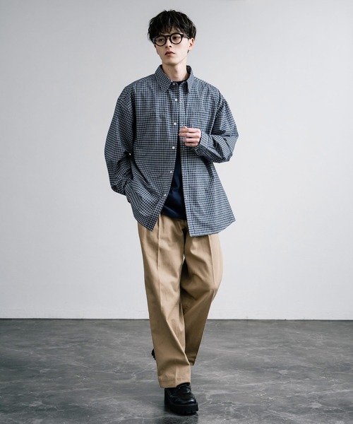 Rocky Monroe（ロッキーモンロー）の「センタープレスツータックフレンチチノワイドパンツ（チノパンツ・メンズ・ネイビー/ブラック/モスグリーン/ライトベージュ/ベージュ・マルチサイズ）」の14枚目の写真