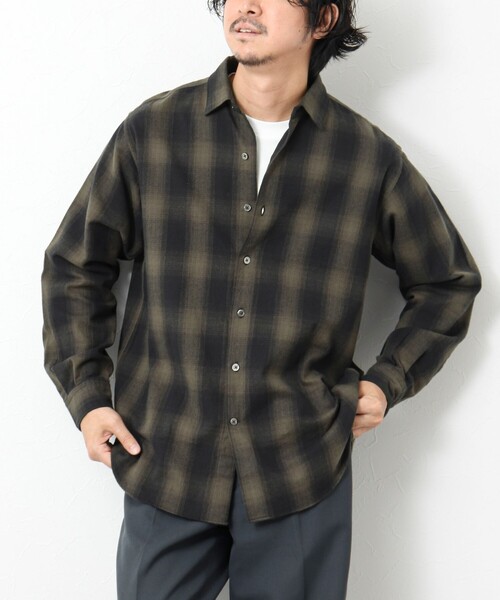 NOLLEY’S(ノーリーズ)の「シャギーチェック レギュラーシャツ(シャツ/ブラウス・メンズ・グリーン系その他/ブルー系その他/ホワイト系その他・M/L/S)」の1枚目の写真