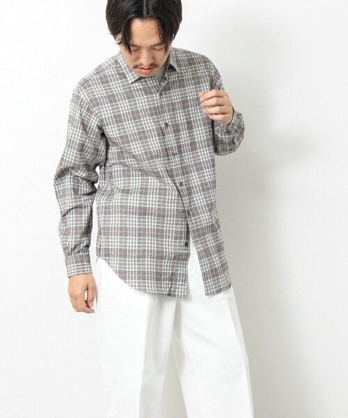 NOLLEY’S(ノーリーズ)の「シャギーチェック レギュラーシャツ(シャツ/ブラウス・メンズ・グリーン系その他/ブルー系その他/ホワイト系その他・M/L/S)」の15枚目の写真