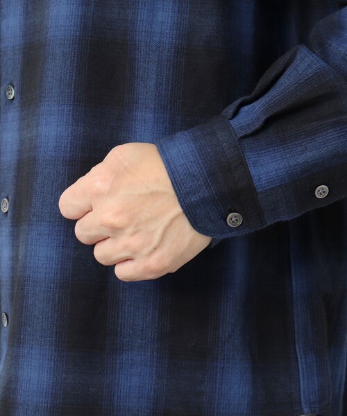 NOLLEY’S(ノーリーズ)の「シャギーチェック レギュラーシャツ(シャツ/ブラウス・メンズ・グリーン系その他/ブルー系その他/ホワイト系その他・M/L/S)」の10枚目の写真