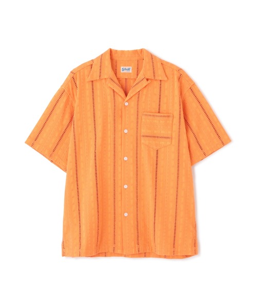 Schott EMBROIDERY 刺繍シャツ 半袖 ユニセックス 全4色 Schott/ショット/CR SHIRT 'EMBROIDERY'/コットン レーヨン 刺繍