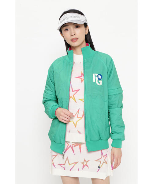 美品　定価6万　パーリーゲイツ リバーシブル 4way中綿ブルゾン ニコちゃんＳ FTY×Nyストレッチリップストップ リバーシブル中綿ブルゾン