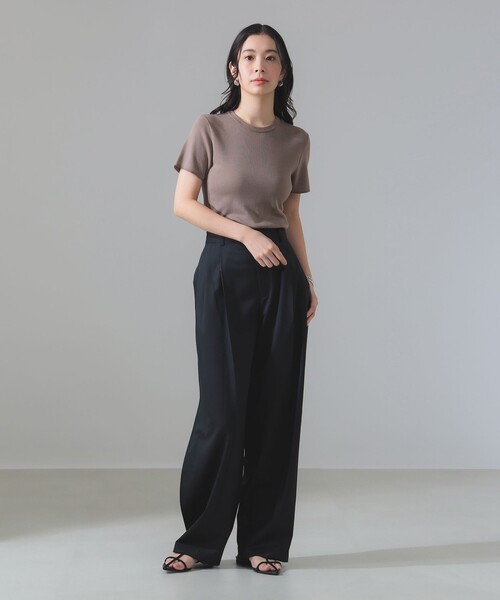 ニット セーター ATON / FRESCA CIRCULAR RIB ショートスリーブ プルオーバー レディース セール】ATON / FRESCA CIRCULAR RIB ショートスリーブ プル