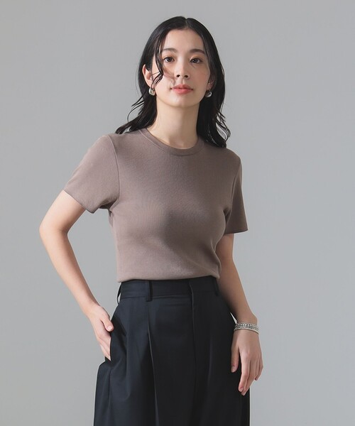 ATON / FRESCA CIRCULAR RIB ショートスリーブ プルオーバー