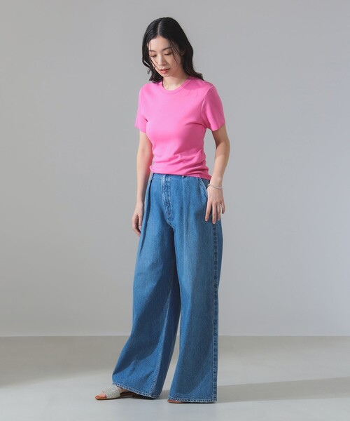ニット セーター ATON / FRESCA CIRCULAR RIB ショートスリーブ プルオーバー レディース セール】ATON / FRESCA CIRCULAR RIB ショートスリーブ プル