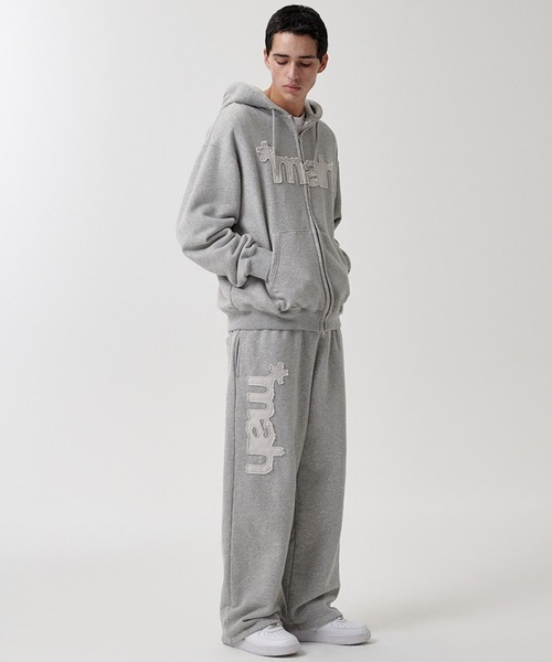 MAHAGRID（マハグリッド）の「『mahagrid/マハグリッド』 CUT OFF APPLIQUE ZIP-UP HOODIE/カットオフアップリケ ジップアップ パーカー（パーカー・レディース・グレー/ブラック・L/M）」の13枚目の写真