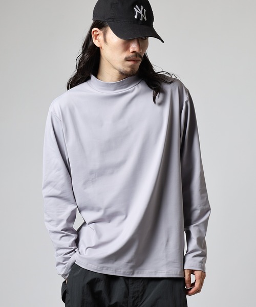 FUNALIVE(ファンアライブ)の「モックネック 裏起毛 無地 長袖 Tシャツ(Tシャツ/カットソー・メンズ・ホワイト/チャコールグレー/ブラック/グレイッシュベージュ/ベージュ/ネイビー・L/LL/M)」の5枚目の写真