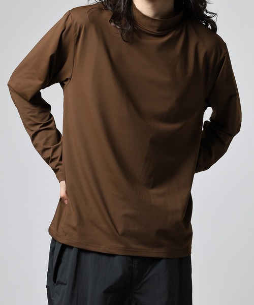 FUNALIVE(ファンアライブ)の「モックネック 裏起毛 無地 長袖 Tシャツ(Tシャツ/カットソー・メンズ・ホワイト/チャコールグレー/ブラック/グレイッシュベージュ/ベージュ/ネイビー・L/LL/M)」の8枚目の写真