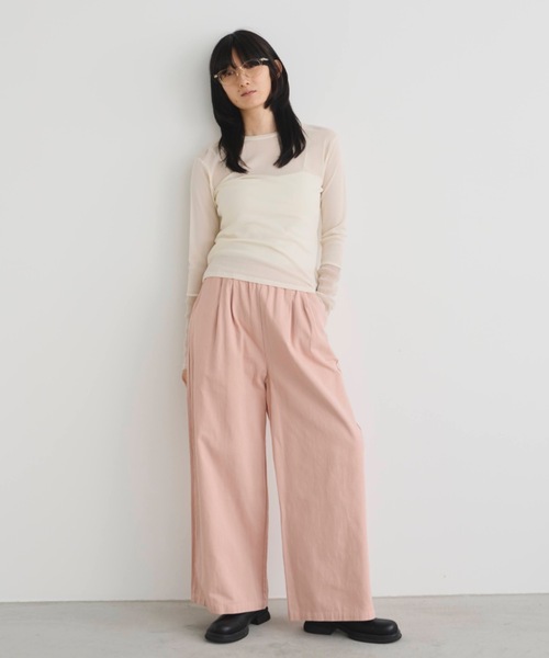 Libra Cue(リブラ キュー)の「シアーラメ切り替えカットソー(Tシャツ/カットソー・レディース・アイボリー/グレー・FREE)」の6枚目の写真
