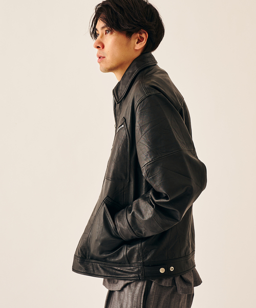 417 EDIFICE(417 by EDIFICE) レザージャケットsサイズ SHEEP LEATHER JACKET / シープレザー カーコート（レザー