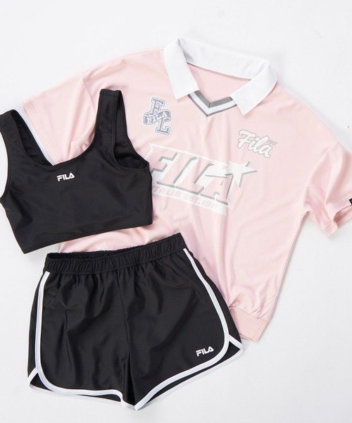 FILA】【紫外線対策/UVケア】襟Tシャツ付き3点セット水着（水着