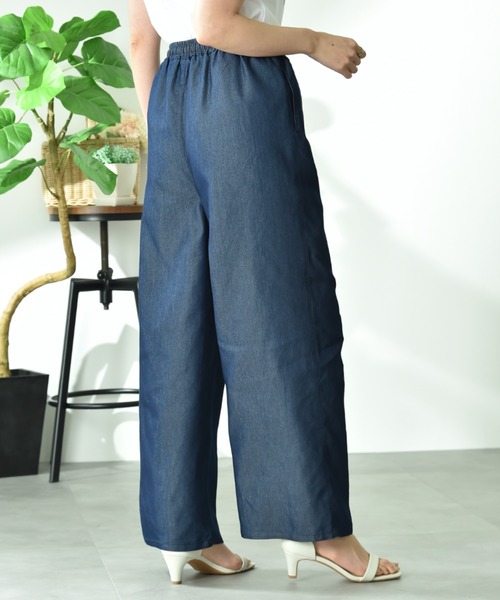 INTERPLANET（インタープラネット）の「ライトデニムワイドパンツ（デニムパンツ・レディース・ネイビー/ブラック/サックスブルー/ブルー・FREE）」の21枚目の写真