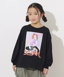 X-girl Stages | ガールイラスト長袖Tシャツ(Tシャツ/カットソー)