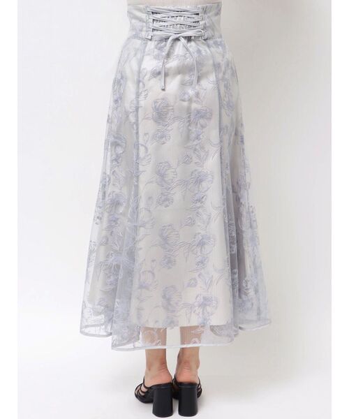 MERCURYDUO(マーキュリーデュオ)の「ラインフラワーバックレースアップ刺繍スカート(スカート・レディース・ベビーピンク/ブルー/ラベンダー・X-SMALL/SMALL/MEDIUM)」の14枚目の写真