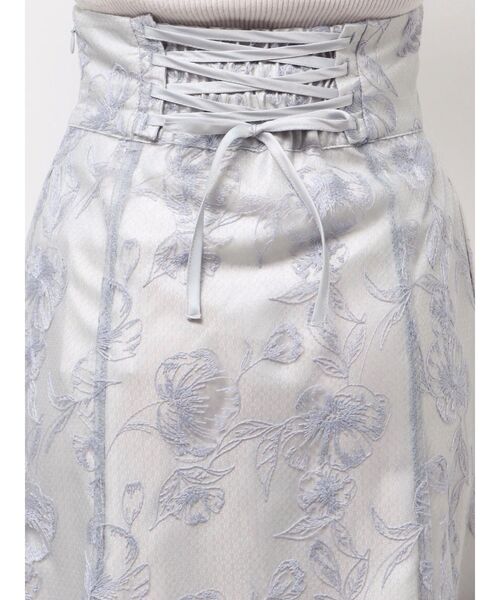 MERCURYDUO(マーキュリーデュオ)の「ラインフラワーバックレースアップ刺繍スカート(スカート・レディース・ベビーピンク/ブルー/ラベンダー・X-SMALL/SMALL/MEDIUM)」の15枚目の写真