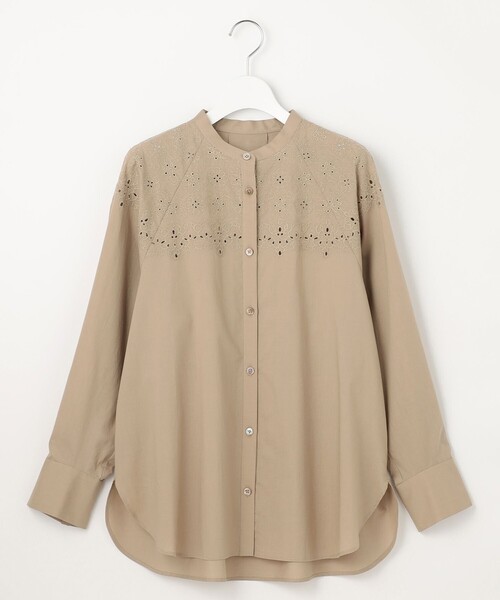 自由区(ジユウク)の「エンブロイダリーブロードシャツ ブラウス(シャツ/ブラウス・レディース・黄土色系/スカイブルー系2/アイボリー系・38/40)」の9枚目の写真