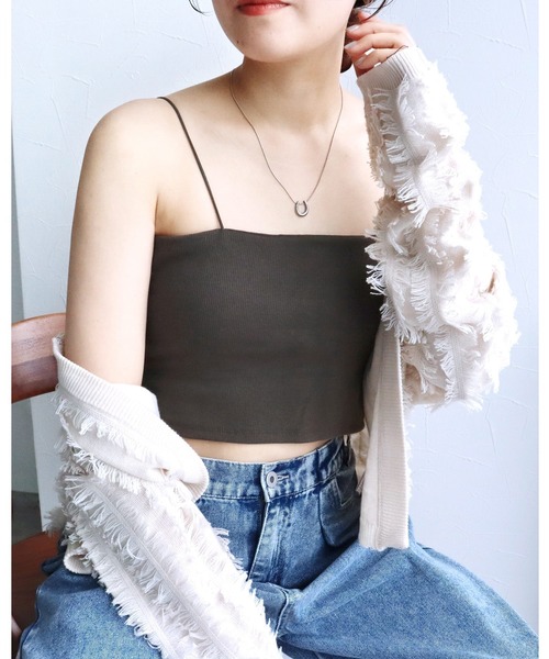 reca（レカ）の「カップ付きバンドゥキャミ（キャミソール・レディース・ブラック/オフホワイト/グレー系その他/ブルー系その他・FREE）」の3枚目の写真