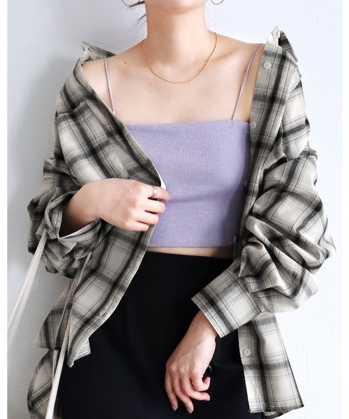 reca（レカ）の「カップ付きバンドゥキャミ（キャミソール・レディース・ブラック/オフホワイト/グレー系その他/ブルー系その他・FREE）」の4枚目の写真