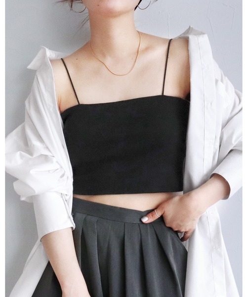 reca（レカ）の「カップ付きバンドゥキャミ（キャミソール・レディース・ブラック/オフホワイト/グレー系その他/ブルー系その他・FREE）」の2枚目の写真