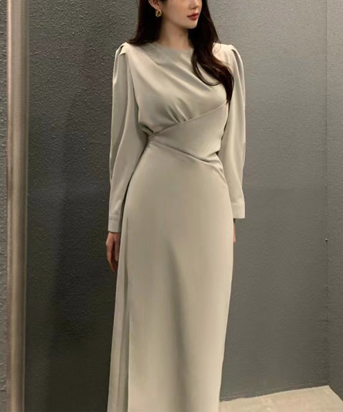 Jasmine Grandiflorum(ジャスミングランディフローラム)の「【Jasmine】アシンメトリーロングワンピース(ワンピース・レディース・ベージュ/ブラック/ライトグリーン・FREE)」の11枚目の写真