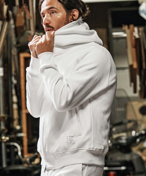 wjk reluxe(ダブルジェーケーリラックス)の「mpa3723-tight heavy waffle hoodie パーカー(パーカー・メンズ・ホワイト/ブラック/トップグレー・S/M/L)」の8枚目の写真
