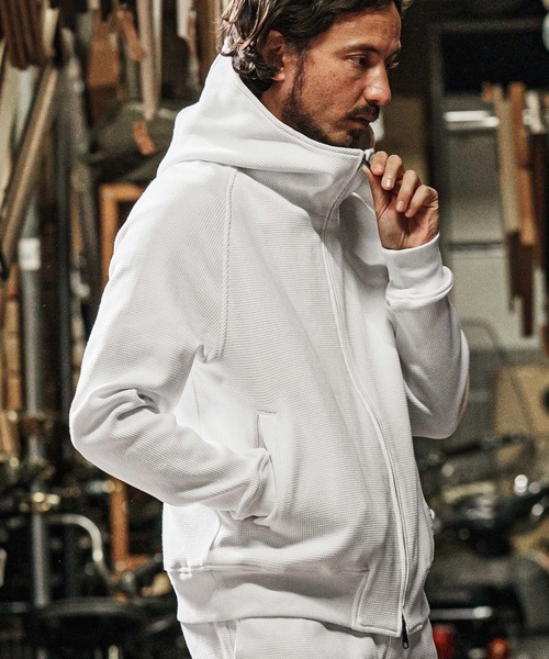 wjk reluxe(ダブルジェーケーリラックス)の「mpa3723-tight heavy waffle hoodie パーカー(パーカー・メンズ・ホワイト/ブラック/トップグレー・S/M/L)」の9枚目の写真