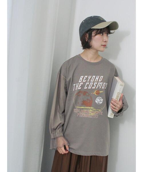 Samansa Mos2 blue（サマンサモスモスブルー）の「袖チュールミニ裏毛プルオーバー（Tシャツ/カットソー・レディース・ブラック/グレー/オフホワイト・F）」の12枚目の写真