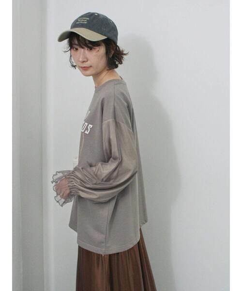 Samansa Mos2 blue（サマンサモスモスブルー）の「袖チュールミニ裏毛プルオーバー（Tシャツ/カットソー・レディース・ブラック/グレー/オフホワイト・F）」の13枚目の写真