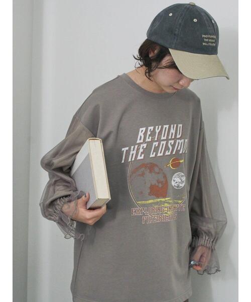 Samansa Mos2 blue（サマンサモスモスブルー）の「袖チュールミニ裏毛プルオーバー（Tシャツ/カットソー・レディース・ブラック/グレー/オフホワイト・F）」の15枚目の写真