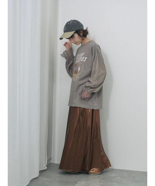 Samansa Mos2 blue（サマンサモスモスブルー）の「袖チュールミニ裏毛プルオーバー（Tシャツ/カットソー・レディース・ブラック/グレー/オフホワイト・F）」の17枚目の写真