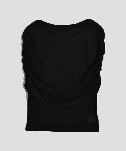 kiehtova(キエトヴァ)の「【kiehtova】SHEER COVER TOPS/シアーカバー ショート スリーブティー(Tシャツ/カットソー・レディース・ブラック/ホワイト・FREE)」の5枚目の写真