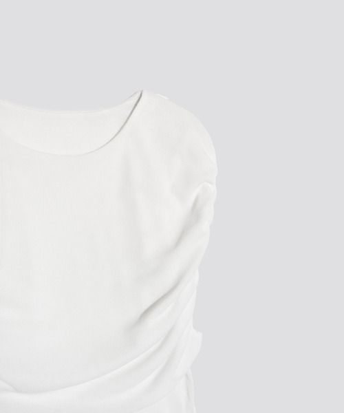 kiehtova(キエトヴァ)の「【kiehtova】SHEER COVER TOPS/シアーカバー ショート スリーブティー(Tシャツ/カットソー・レディース・ブラック/ホワイト・FREE)」の10枚目の写真